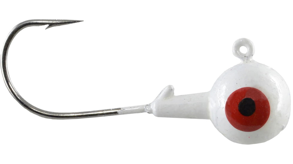 CHUBBS Solid Colors Round Jigs, 1/32oz, #6 Hook Size, 10-Pack, White, Y-RGHD32-10-1