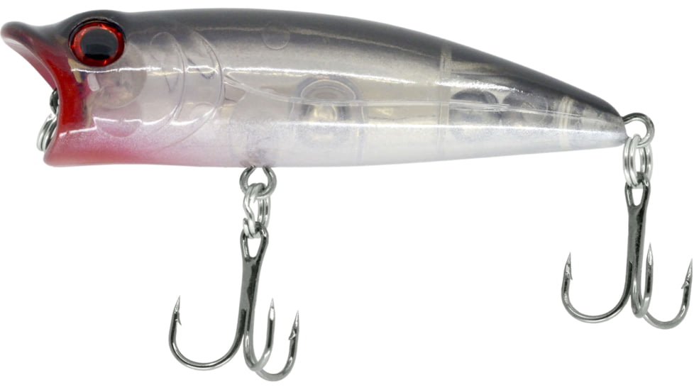 CHUBBS Topwater Popper, 2 1/2in, 7/16oz, #4 Hook, Glass Black Back, YPOP-22