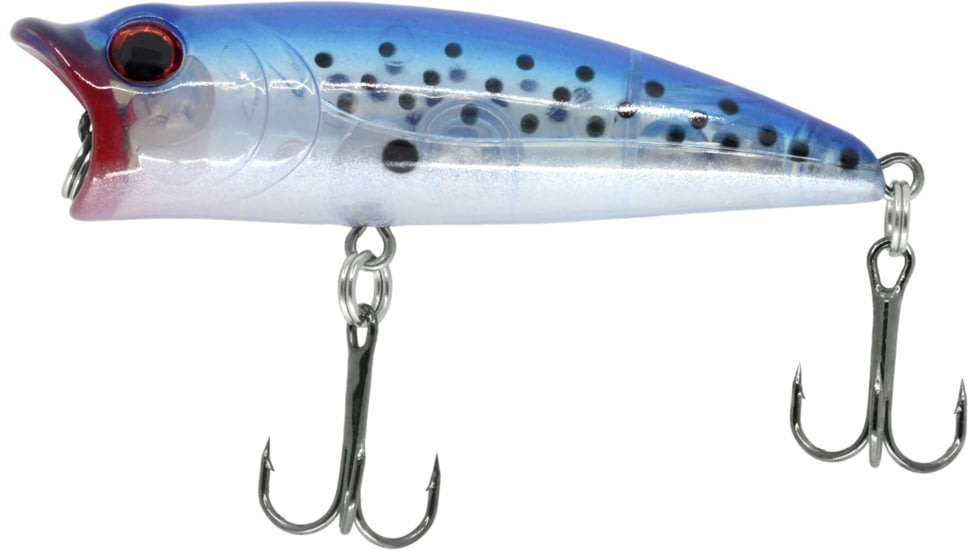 CHUBBS Topwater Popper, 2 1/2in, 7/16oz, #4 Hook, Glass Blue Back, YPOP-23