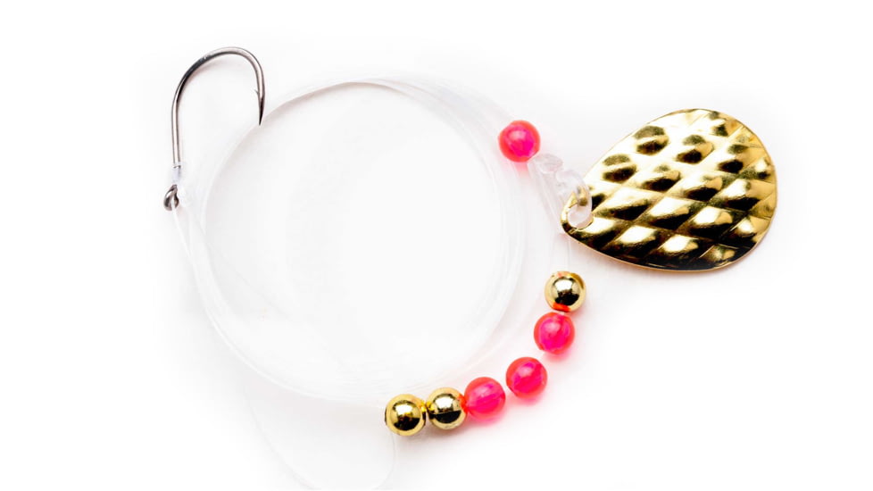 CHUBBS Walleye Rig, 2 Hooks, 60in Length, Hammered Gold, YSC3D-HG