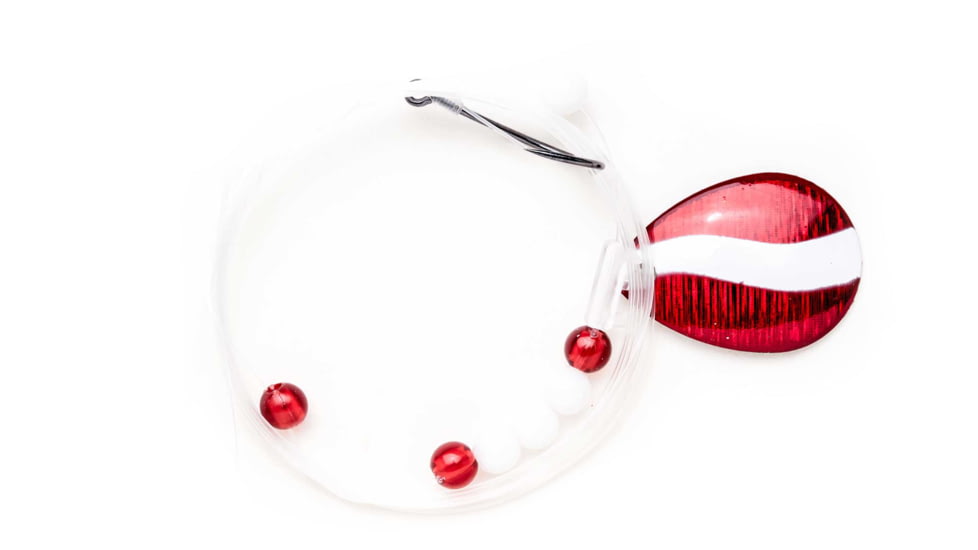 CHUBBS Walleye Rig, 2 Hooks, 60in Length, Red/White, YSC3D-20