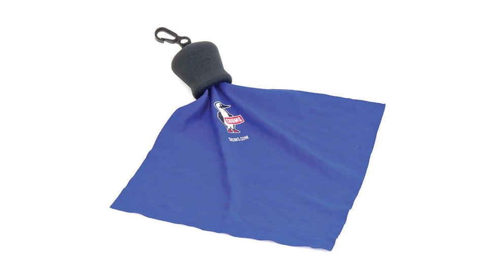 Chums Microfiber Lens Cleaning Cloth, 8in X 8in Microfiber Cloth Tucks Into Flexible Silicone Pouch When Not In Use, Clip Attachment, Color Black, Black, 30055 100