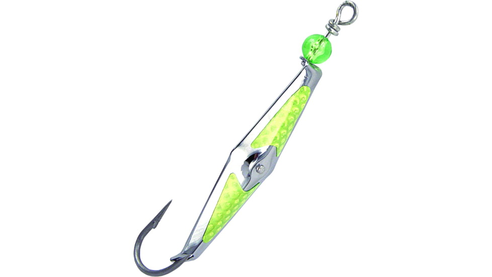 Clarkspoon FlashSpoon, 2/0 Hook, 2.5in Blade, # 0 Silver ClarkSpoon, 2/0 Hook, 2.5in Blade, Chartreuse Flash Tape, 0RBMS-CF