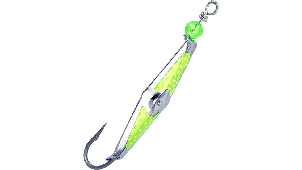 Clarkspoon FlashSpoon, # 2 Silver ClarkSpoon, 6/0 Hook, 3.5in Blade, Chartreuse Flash Tape, 2RBMS-CF