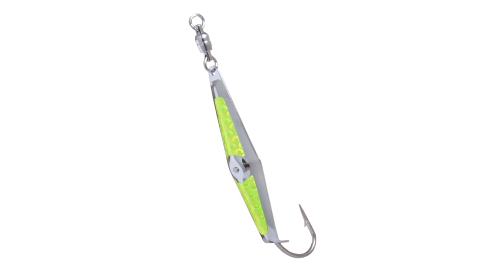 Clarkspoon Spoon, Squid #00, Silver/Chartreuse flash - with ball bearing swivel, 00BB-CF