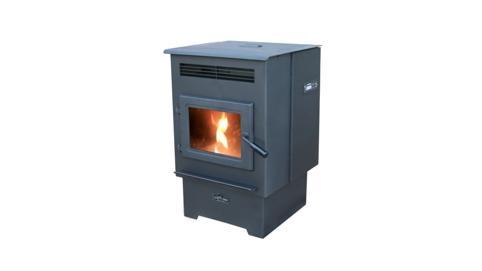 Cleveland Iron Works Medium Pellet Stove - 60 lb Hopper, 33.25x21.75, Black, F500200