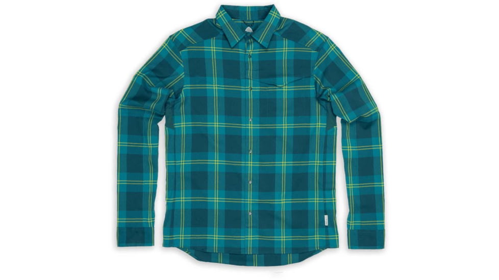 Club Ride Apparel Sawtooth Long Sleeve - Mens, Teal Citron Plaid, Small, 1879549345863