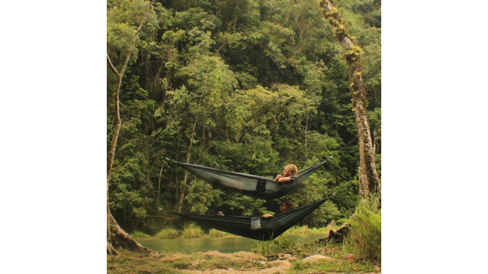 Coalatree Loafer Single Hammock, Green/Gray GRN-LOAF-HAM