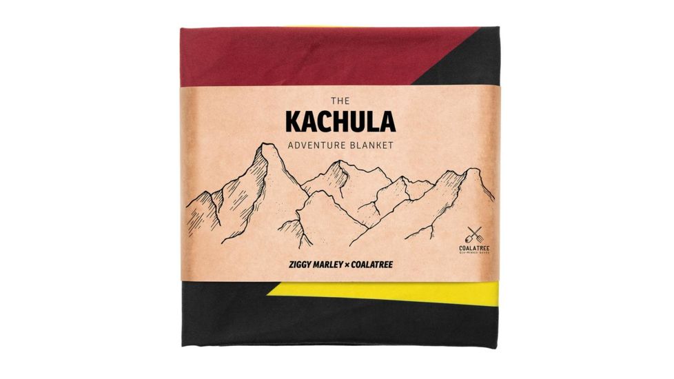 Coalatree Marley Kachula Blanket, Green/Red/Yellow, 50 x 72 flat Ziggy-kachula