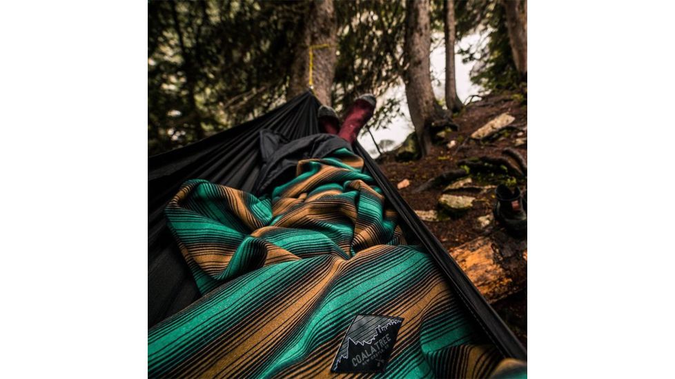 Coalatree Wooden Forest Kachula Blanket, Brown/Green, 50 x 72 flat Green-Gold-KAC-BLANKET-v2