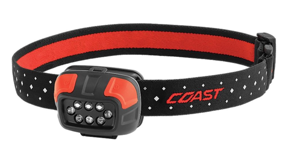 Coast FL44 Dual Color Headlamp,White,Red CP 250 Lumens,Black,Clam 21426