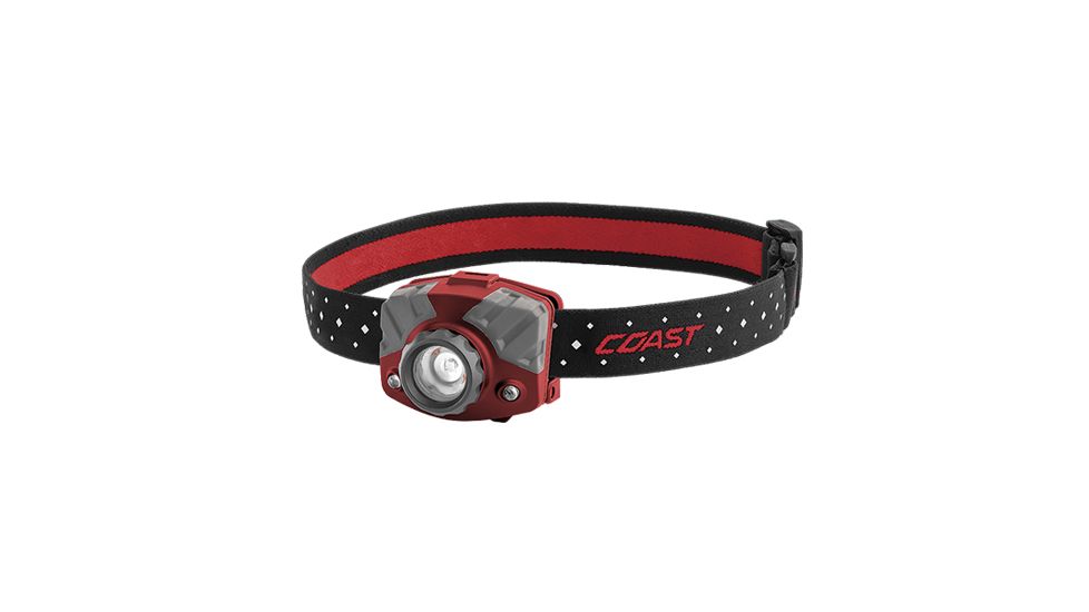 Coast FL75 Dual Color Pure Beam Focusing Headlamp, 435 Lumens, 3 x AAA, Red, 20614
