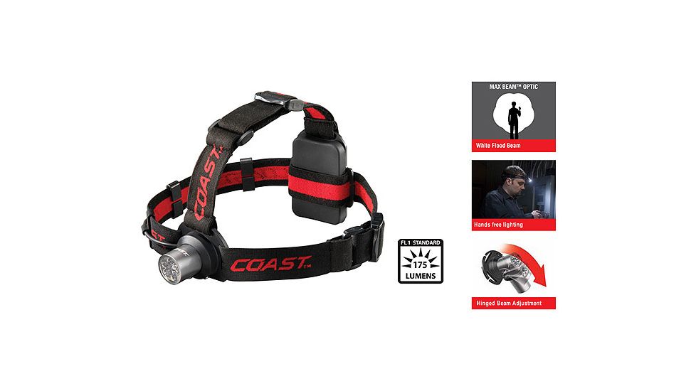 Coast HL5 Headlamp, 3 AAA Batteries, 175 Lumens CT-19351
