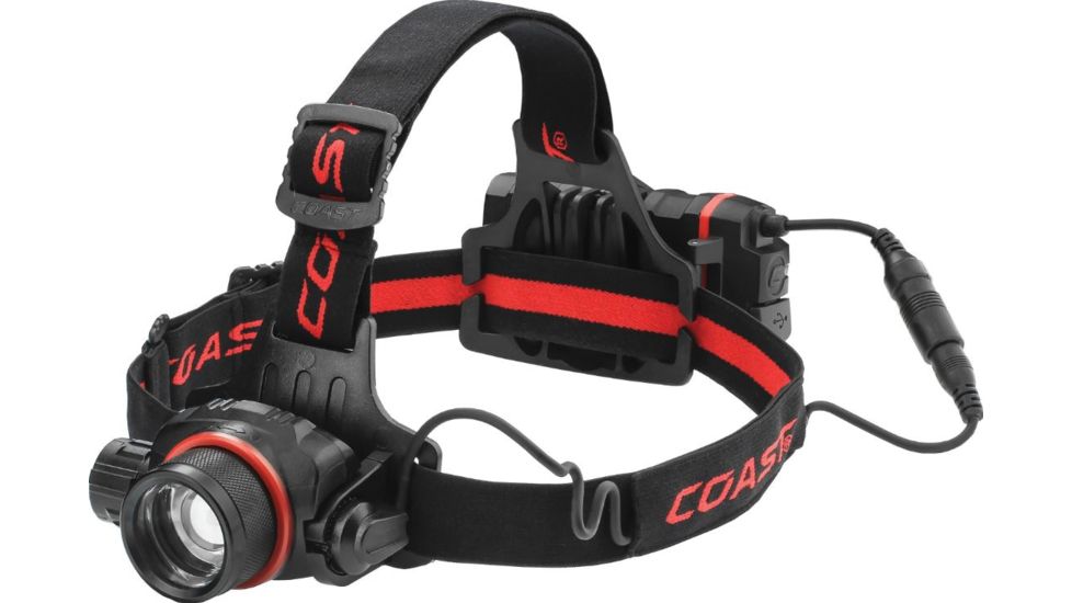 Coast HL8R Rechargeable Pure Beam,4xAA, Focusing Headlamp CP 800 Lumens,Black,Clam 21343