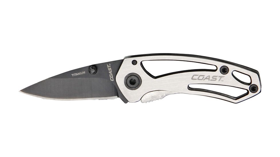 Coast Small Z-Frame Folding Knife, 1.875in, Black Finish Stainless Blade, Skeletonized Handle CTT21