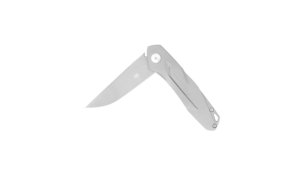 CobraTec Knives Ace Folder Knife, 3.25in, Bohler M390, Drop Point Blade, Silver, CTTACEM390