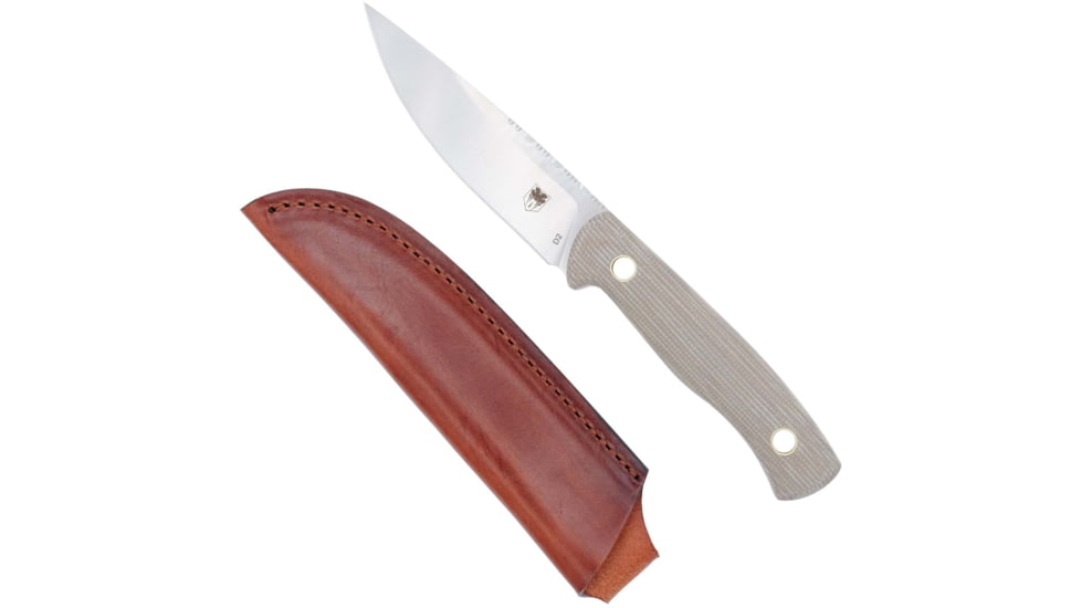 CobraTec Knives Koonsman Fixed Blade Knife, 4 in Blade, D2, Tan, CTKMNTAN