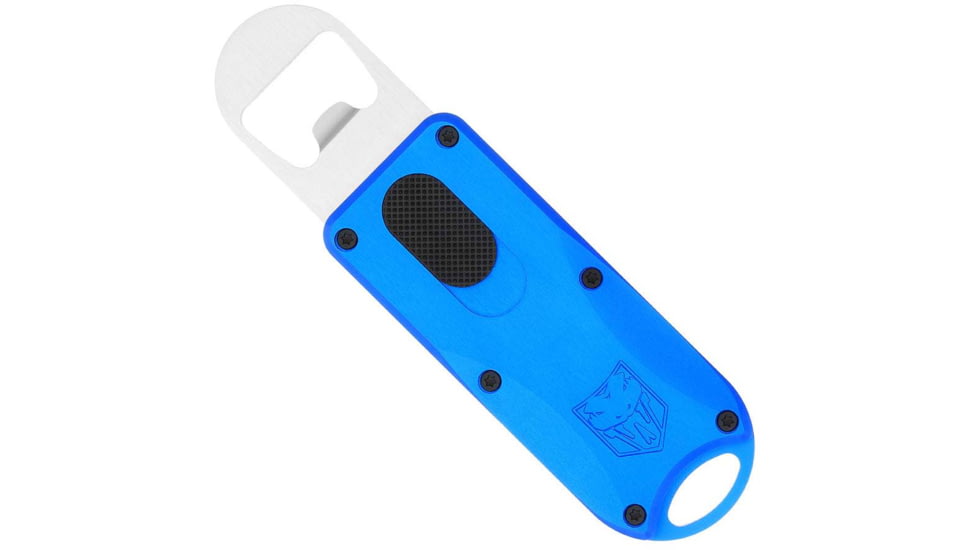 Cobratec Knives Cobratec Otf Bottle Opener Blue 4.62 Oal W/lanyard Loop