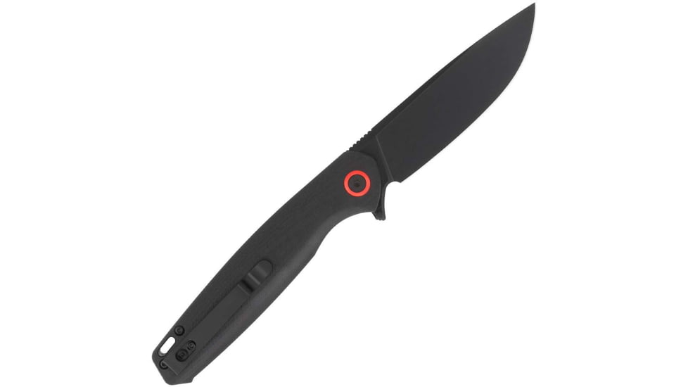 CobraTec Knives Rath Folding Knife, 3.5 in, D2 Steel, Straight Back Blade, G10, Black, CTRATHBLK
