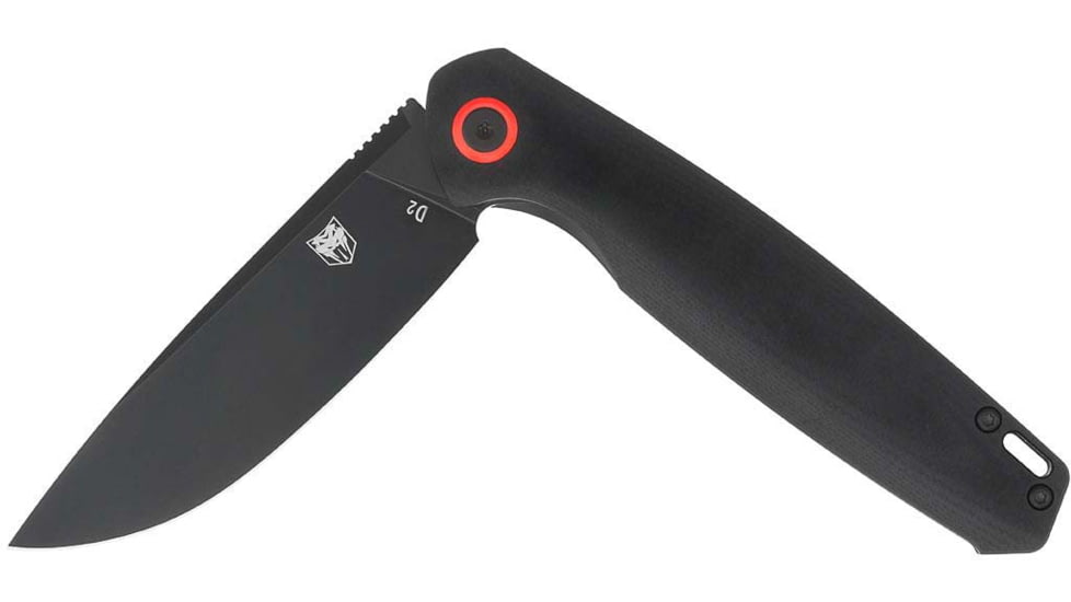 CobraTec Knives Rath Folding Knife, 3.5 in, D2 Steel, Straight Back Blade, G10, Black, CTRATHBLK