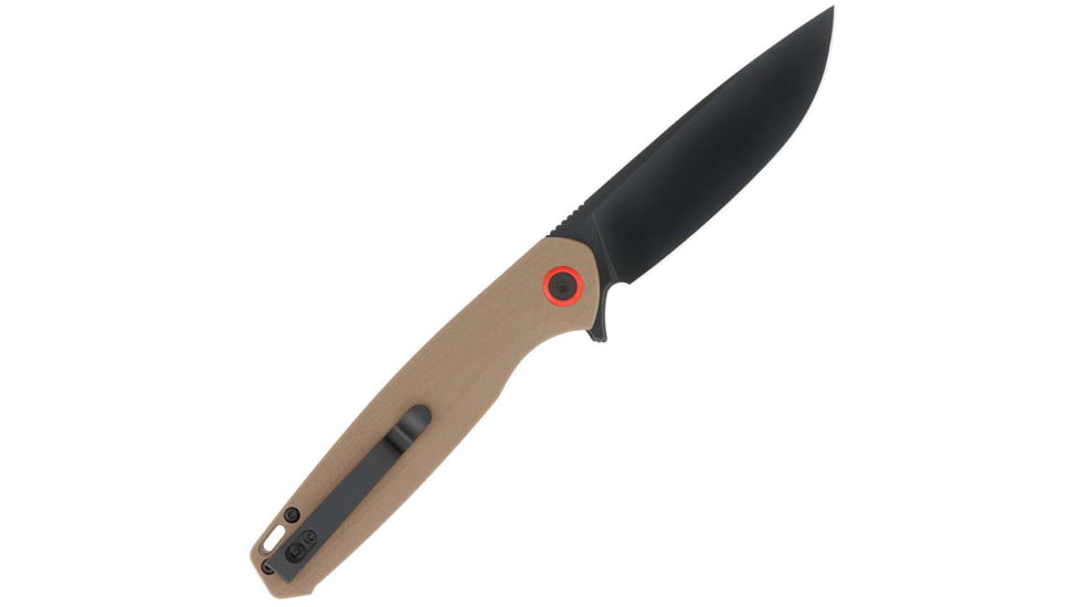 CobraTec Knives Rath Folding Knife, 3.5in, D2 Steel, Straight Back Blade, G-10, Brown Handle, CTRATHBRN