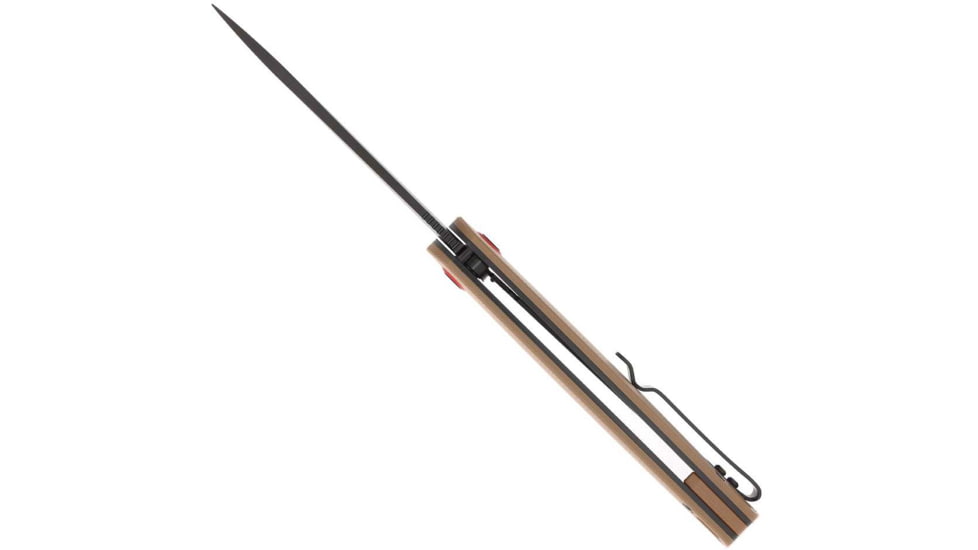 CobraTec Knives Rath Folding Knife, 3.5in, D2 Steel, Straight Back Blade, G-10, Brown Handle, CTRATHBRN