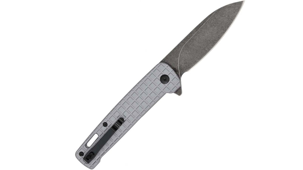 CobraTec Knives Rhino Folding Knife, 3.375in, D2 Stonewashed, Grey, CTGRYRHINO
