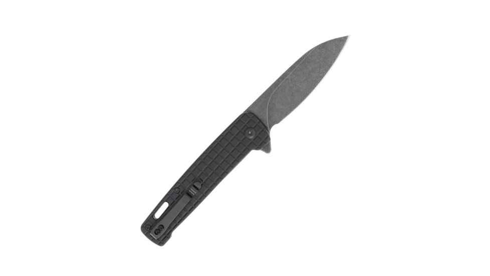 CobraTec Knives Rhino Folding Knife, 3.375in, D2 Stonewashed, Black, CTBLKRHINO