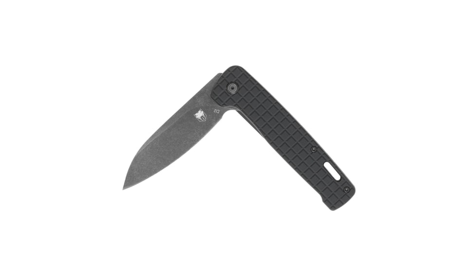 CobraTec Knives Rhino Folding Knife, 3.375in, D2 Stonewashed, Black, CTBLKRHINO