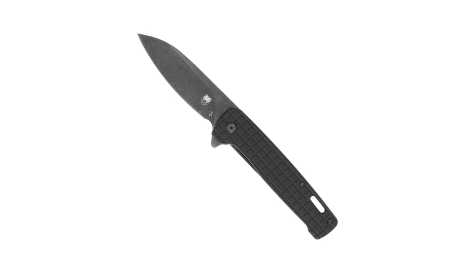 CobraTec Knives Rhino Folding Knife, 3.375in, D2 Stonewashed, Black, CTBLKRHINO