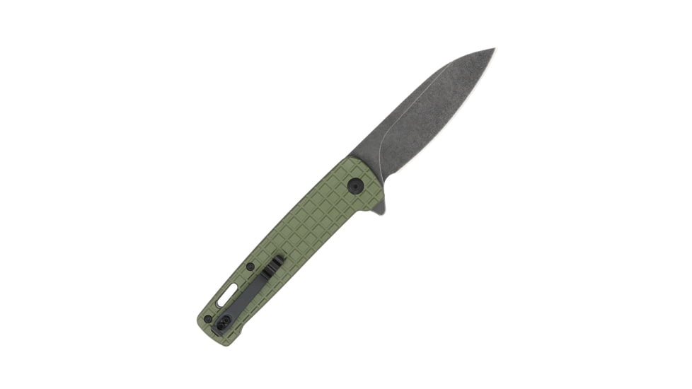 CobraTec Knives Rhino Folding Knife, 3.375in, D2 Stonewashed, Green, CTGRNRHINO