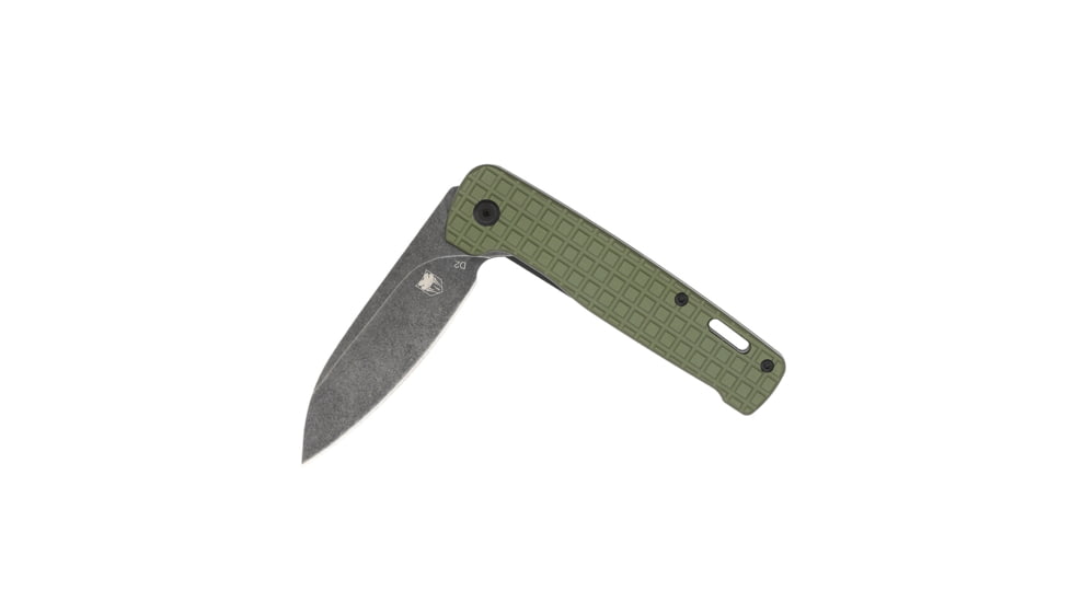 CobraTec Knives Rhino Folding Knife, 3.375in, D2 Stonewashed, Green, CTGRNRHINO