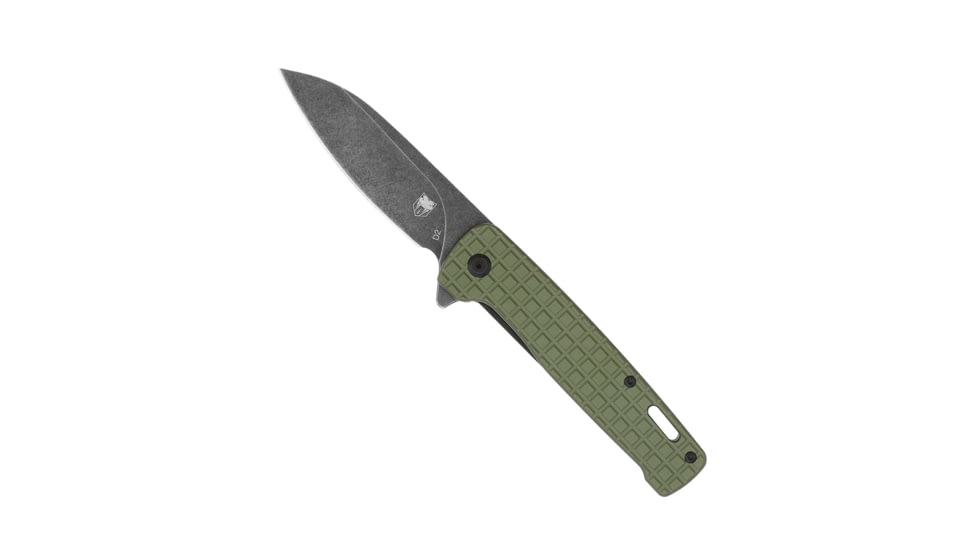CobraTec Knives Rhino Folding Knife, 3.375in, D2 Stonewashed, Green, CTGRNRHINO