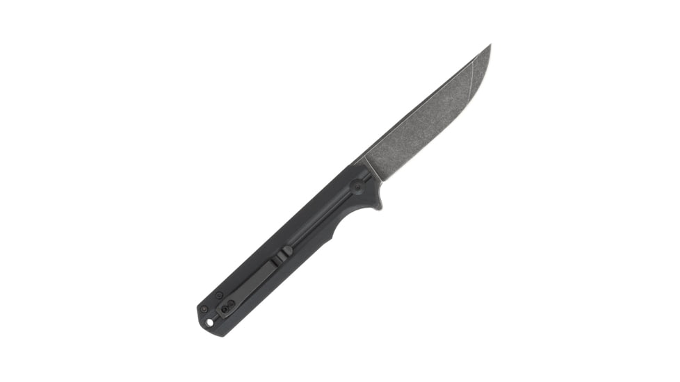 CobraTec Knives Streamline Folding Knive, 3.5in, D2 Stonewash, G-10, Black, CTBLKG10SL