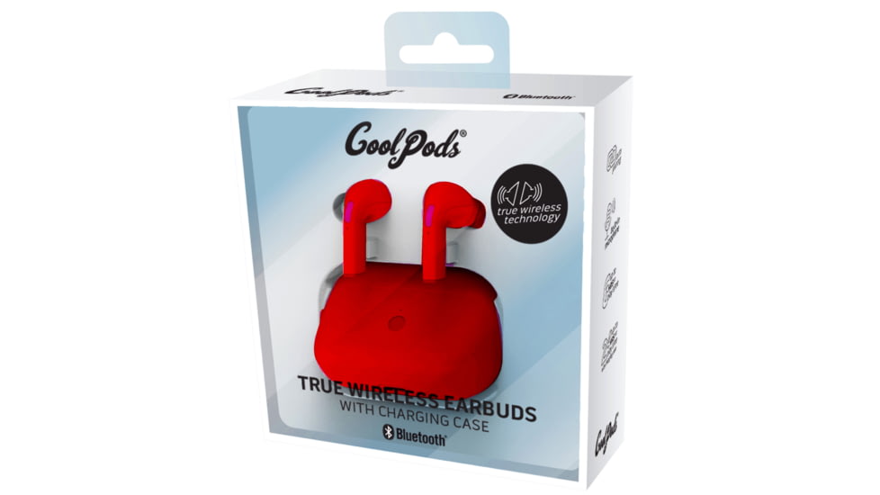 Coby 618 True Wireless Earbuds, Red, COOL-CPETW618RD