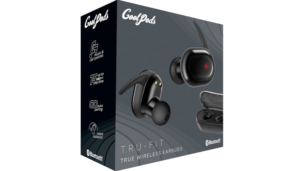 Coby 654 True Wireless Earbuds, Black, COOL-CPETW654BK