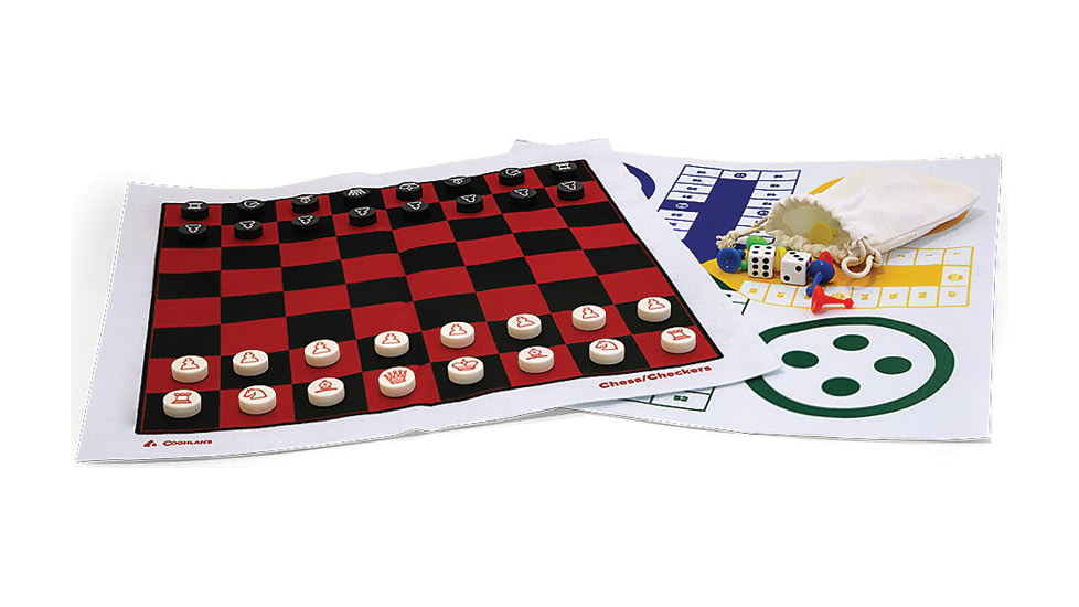 Coghlans 3-in-1 Game Roll, Includes, Checkers/chess game board, 2182