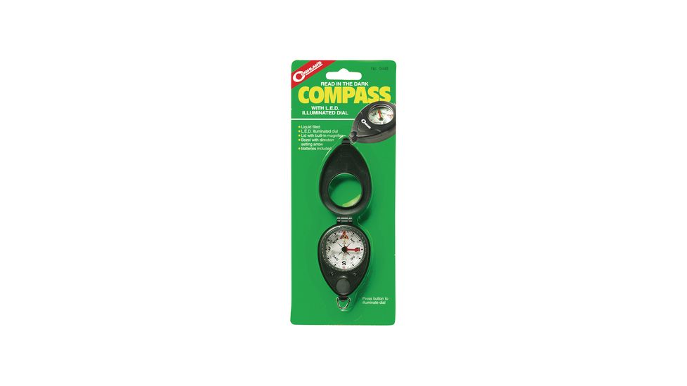 Coghlans Compass With LED Illuminated Dial and Magnifier Lid 0448