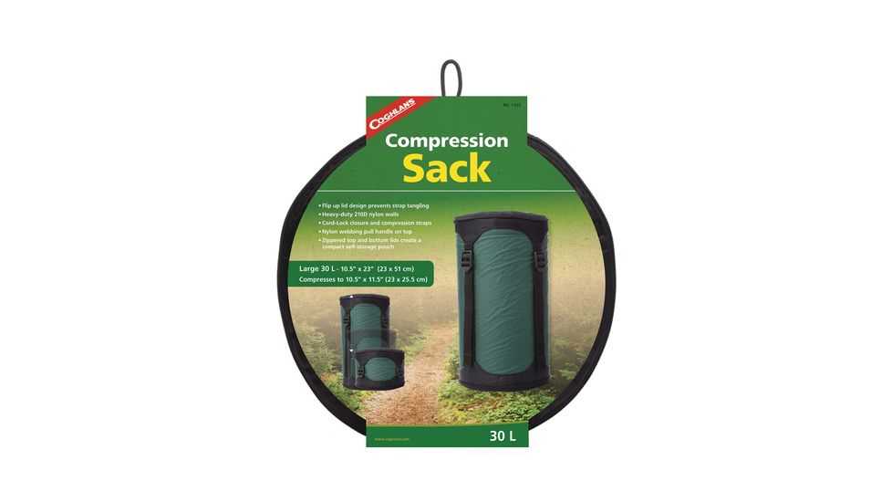 Coghlans Compression Sack, 30L, 10.5x23 Inches, Green, 1123