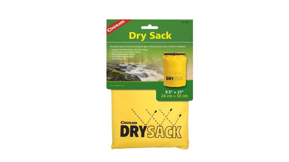 Coghlans Dry Sack Storage Bag, Yellow, 9.5inx21in COG9921