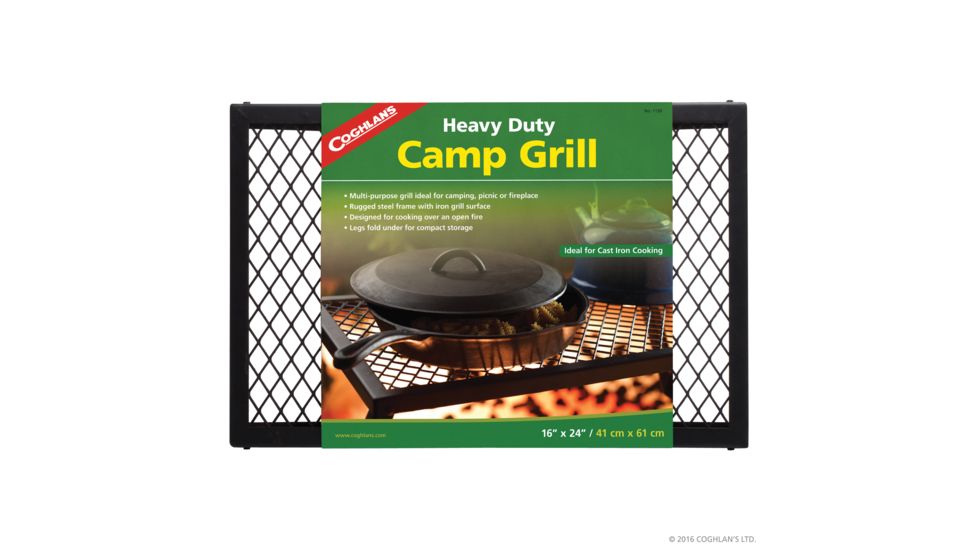 Coghlans Heavy Duty Camp Grill, Steel Frame w/Iron Mesh, Black COG1130