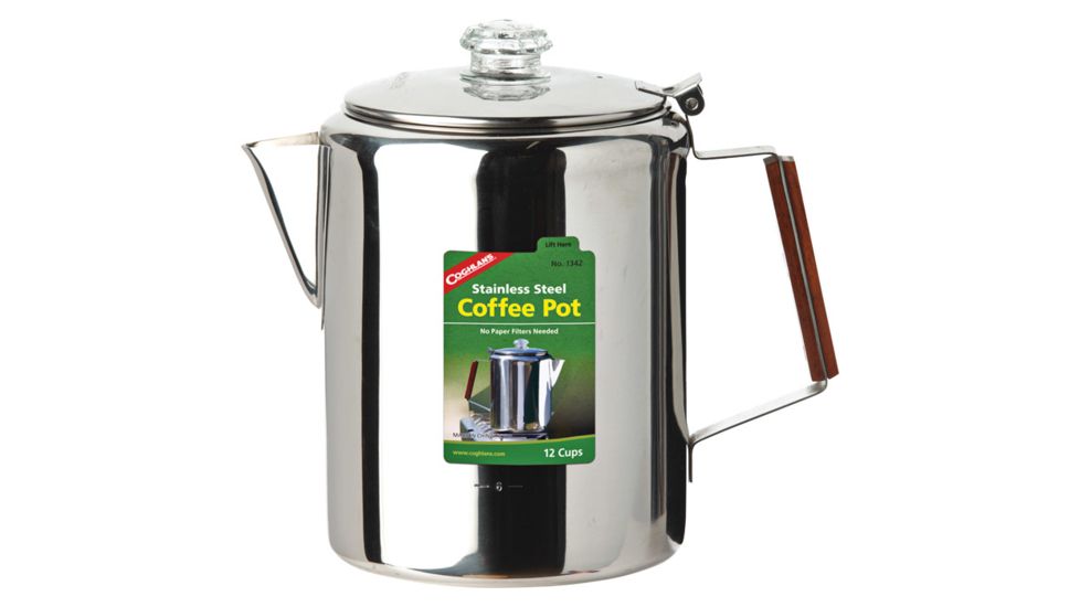 Coghlans Stainless Steel Coffee Pot, 12 Cup, 1342