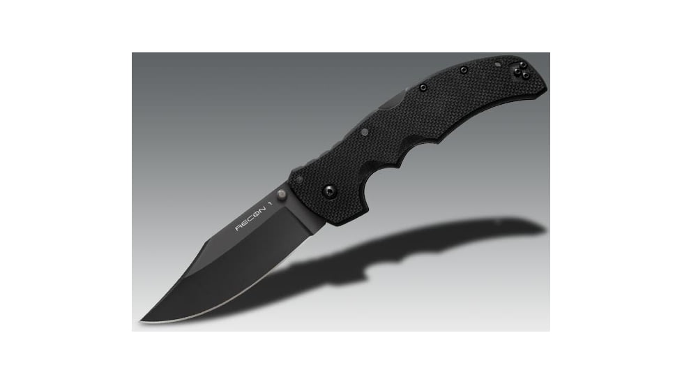 Cold Steel Recon 1, Black G-10 Handle, Black Blade, Clip, Plain 27TLC