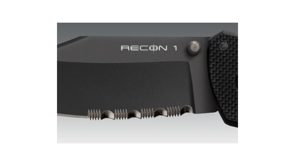 Cold Steel Recon 1 Clip Point, Black G-10 Handle, Black Blade, Combo 27TLCH