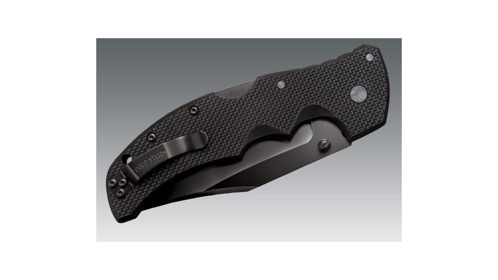 Cold Steel Recon 1 Folding Knife, 4in Clip Point Plain Carpenters CTS-XHP Alloy w/ DLC Coating, Black G10 Handle, CS-27TLCC