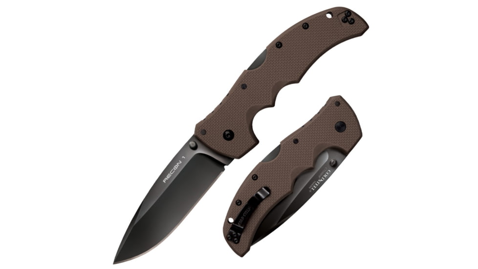 Cold Steel Recon 1 Spear Pt. Plain Knife, Brown/Silver, 9 3/8in, CS-27TLSVF