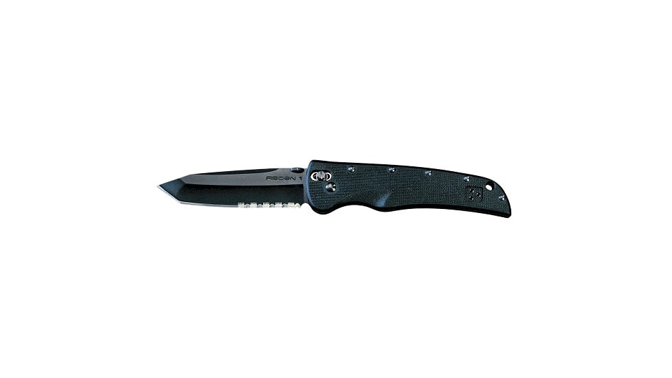 Cold Steel Recon 1 Tactical Combat Folding Knife, Black G-10 Handle, Black Tanto Bl, Combo 27TLTH