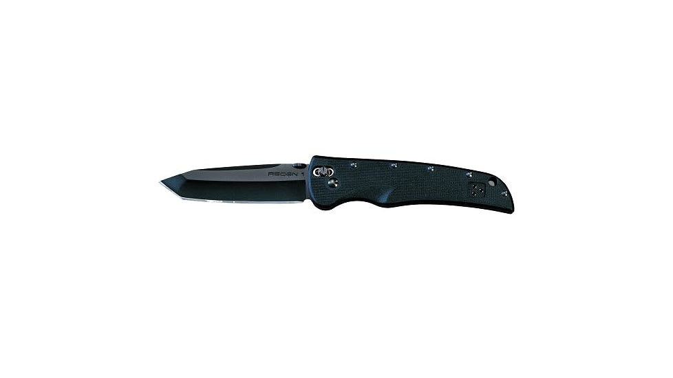 Cold Steel Recon 1 Tactical Combat Folding Knife, Black G-10 Handle, Black Tanto Bl, Plain 27TLT