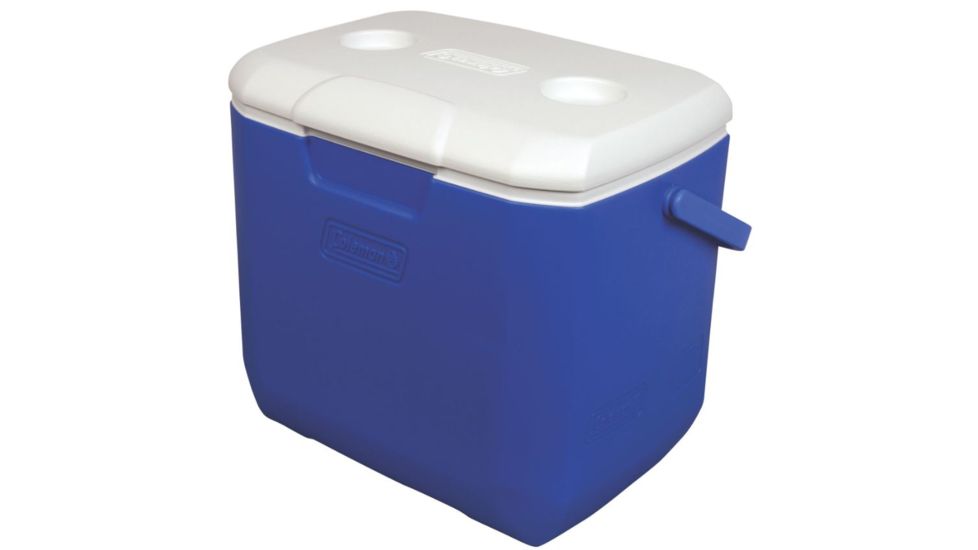 Coleman 30  Quart Cooler 00, 5879, Lid supports up to 250 lbs, Cup Holders, Blue, Holds 38 Cans 3000001842