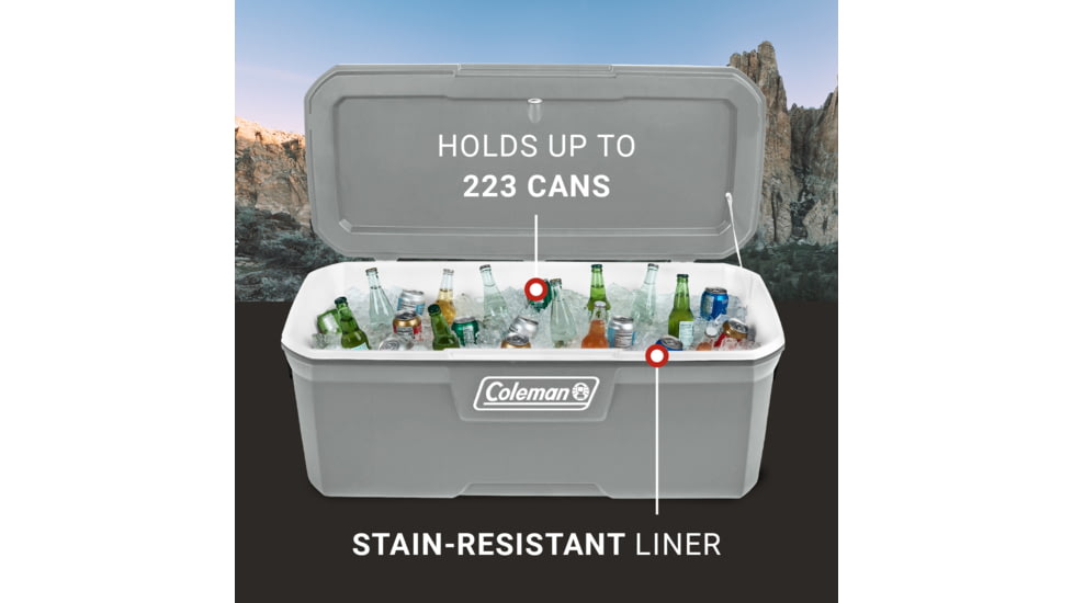 Coleman 316 Series 150-Quart Hard Cooler - Ship In Own Container, Rock Gray/White/Rock Gray, CM1010810001-13